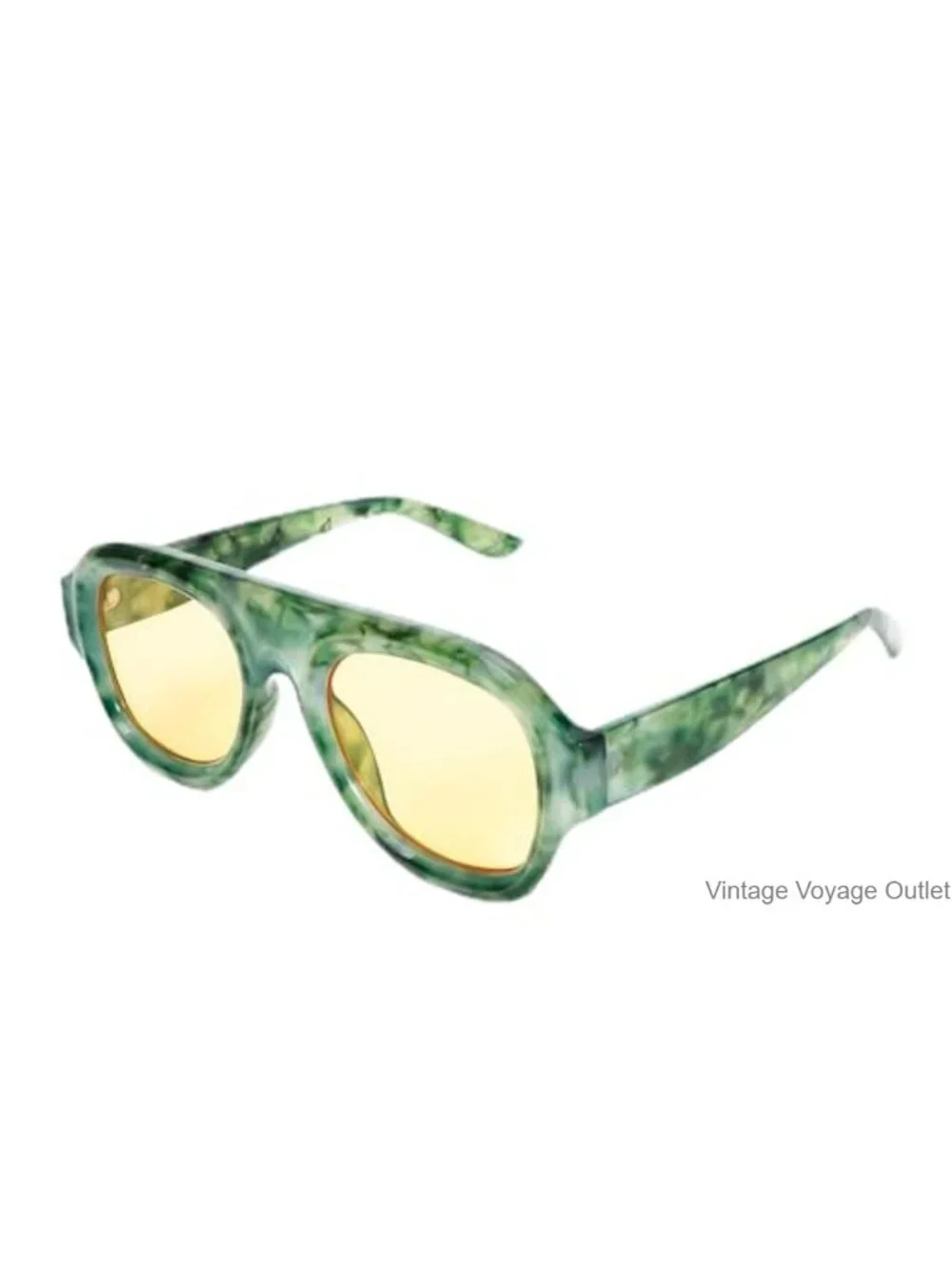 Retro Oversized Square Aviator Sunglasses Women UV Protection Plastic Frame